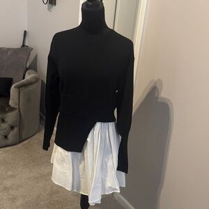 Avantlook Black Tunic with White Layered look shirt
